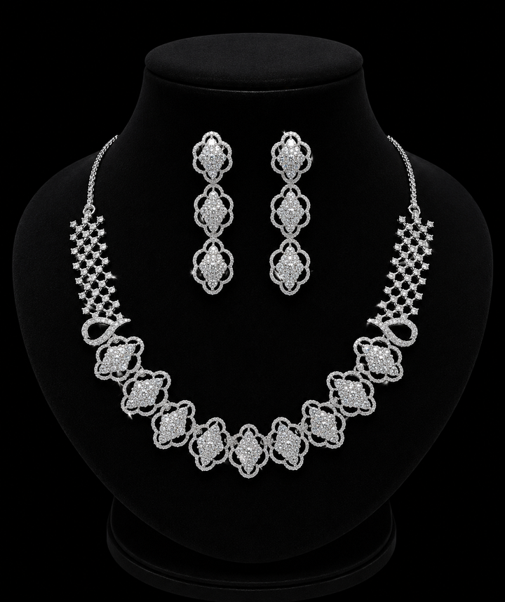 AMERICAN DIAMOND NECKLACE (SILVER)